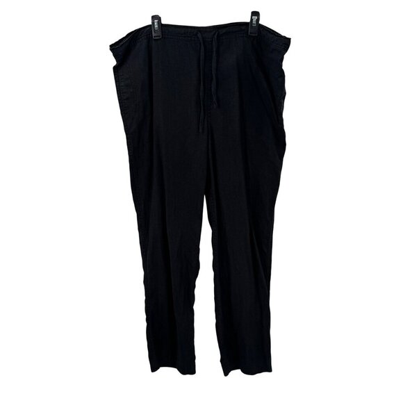 Island Importer Black Linen Riviera Drawstring Pants Mens Size L - Picture 1 of 7